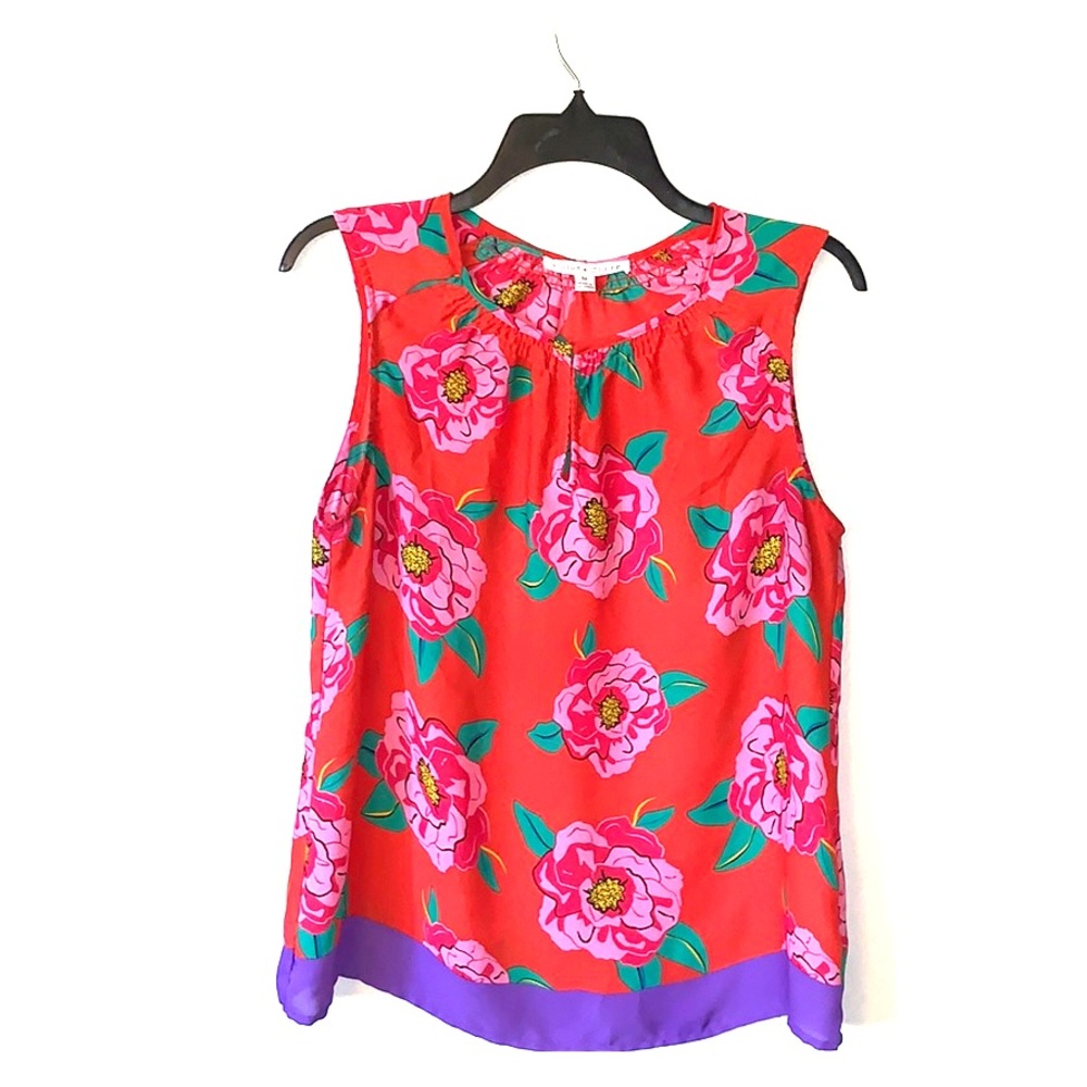 Violet + Claire bright floral sleeveless blouse